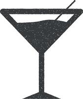 Alkohol Cocktail Symbol Vektor Illustration im Briefmarke Stil