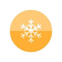 snöflinga ikon i platt Färg cirkel stil. natur snöflingor vinter- december vektor