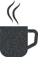 ein Tasse von Tee Symbol Vektor Illustration im Briefmarke Stil