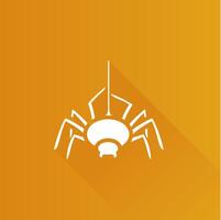 Spinne eben Farbe Symbol lange Schatten Vektor Illustration