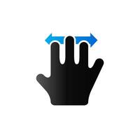 finger gest ikon i duo tona Färg. grej Rör vaddera smartphone bärbar dator vektor