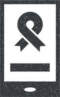 välgörenhet, cancer vektor ikon illustration med stämpel effekt