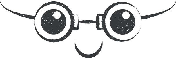 Lächeln Brille Gesicht Vektor Symbol Illustration mit Briefmarke bewirken