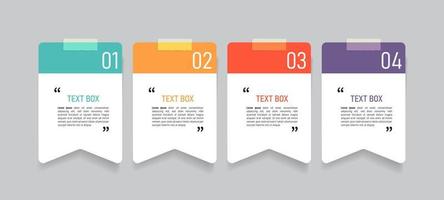 Textbox-Design mit Notizzetteln vektor