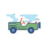 Militär- Fahrzeug Symbol eben Farbe Stil Vektor Illustration