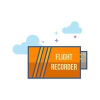 Flug Recorder Symbol eben Farbe Stil Vektor Illustration