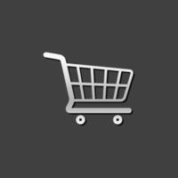 Einkaufen Wagen Symbol im metallisch grau Farbe Stil.kaufen E-Commerce vektor