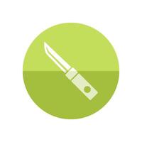 kniv ikon i platt Färg cirkel stil. vapen överfall slåss fara dolk vektor