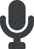 mikrofon vektor ikon illustration med stämpel effekt