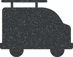 musik husvagn vektor ikon illustration med stämpel effekt