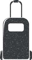 resväska på hjul vektor ikon illustration med stämpel effekt