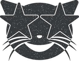 stjärna katt vektor ikon illustration med stämpel effekt
