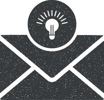 Brief mit Idee Vektor Symbol Illustration mit Briefmarke bewirken