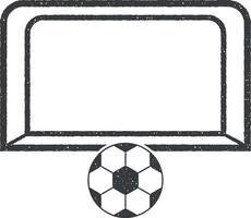 Tore und Ball Vektor Symbol Illustration mit Briefmarke bewirken