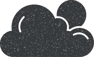 moln, prognos, Sol vektor ikon illustration med stämpel effekt