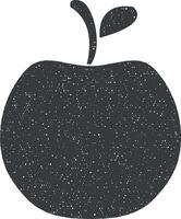 ein Apfel Vektor Symbol Illustration mit Briefmarke bewirken
