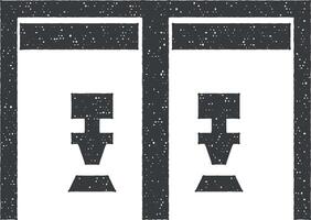 Karaoke, Verein, Toilette Vektor Symbol Illustration mit Briefmarke bewirken