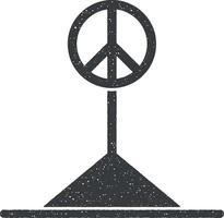 Frieden Zeichen Vektor Symbol Illustration mit Briefmarke bewirken