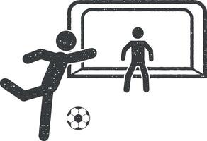 påföljder i fotboll vektor ikon illustration med stämpel effekt