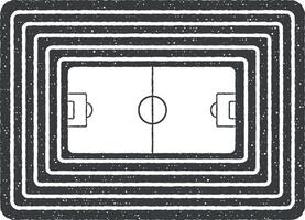 Fußball Stadion Vektor Symbol Illustration mit Briefmarke bewirken