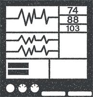 Elektrokardiogramm, Gesundheit, Kardiogramm, medizinisch Vektor Symbol Illustration mit Briefmarke bewirken