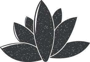 Lotus Blume Vektor Symbol Illustration mit Briefmarke bewirken