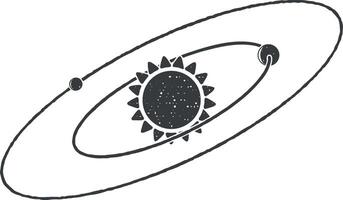 Solar- System Vektor Symbol Illustration mit Briefmarke bewirken