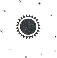 das Sonne Vektor Symbol Illustration mit Briefmarke bewirken