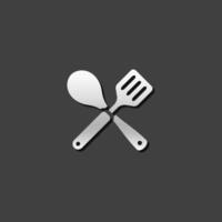 spatel ikon i metallisk grå Färg stil. matlagning redskap kök hushåll vektor