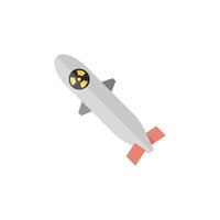 radioaktiv raket ikon i platt Färg stil. missil torped krigföring vapen bomba vektor