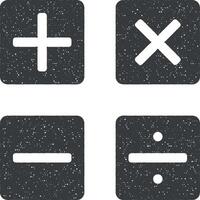 mathematisch Symbole Vektor Symbol Illustration mit Briefmarke bewirken