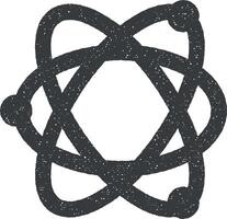 atom isolerat enkel vektor ikon illustration med stämpel effekt