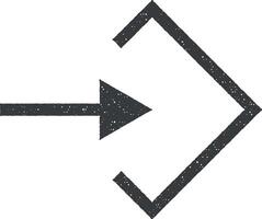 pil, höger, navigering ikon vektor illustration i stämpel stil