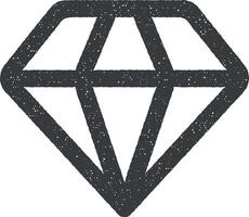 Diamant Vektor Symbol Illustration mit Briefmarke bewirken