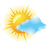 Wetter Prognose teilweise sonnig Symbol im Farbe. Meteorologie bedeckt vektor