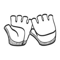 Hand gezeichnet skizzieren Symbol Radfahren Handschuh vektor