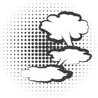 pop- konst, Tal bubbla, moln ikon vektor illustration i stämpel stil