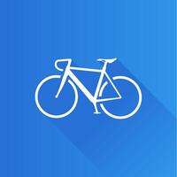 väg cykel platt Färg ikon lång skugga vektor illustration