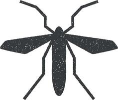 aedes, Dengue, Zeichen, zika Symbol Vektor Illustration im Briefmarke Stil