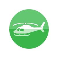 Hubschrauber Symbol im eben Farbe Kreis Stil. Transport Luft Luftfahrt Propeller vektor