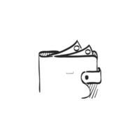 Hand gezeichnet skizzieren Symbol Brieftasche vektor