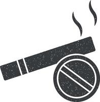 Zigarette Nein Gesundheit Symbol Vektor Illustration im Briefmarke Stil