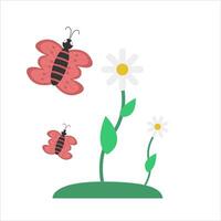 Schmetterling mit Blume Illustration vektor