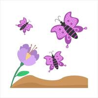 Schmetterling mit Blume Illustration vektor