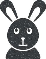 Kaninchen, Tier Symbol Vektor Illustration im Briefmarke Stil