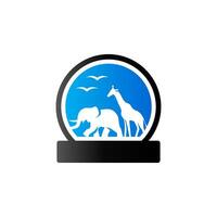 Zoo Tor Symbol im Duo Ton Farbe. Tier Park Urwald vektor
