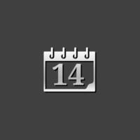 valentine kalender ikon i metallisk grå Färg stil.kärlek fira februari vektor