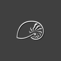 Nautilus Symbol im metallisch grau Farbe Stil. Meer Kreatur Weichtier vektor