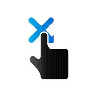 finger gest ikon i duo tona Färg. grej Rör vaddera smartphone bärbar dator vektor