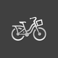 Stadt Fahrrad Symbol im metallisch grau Farbe Stil. Transport Sport städtisch vektor